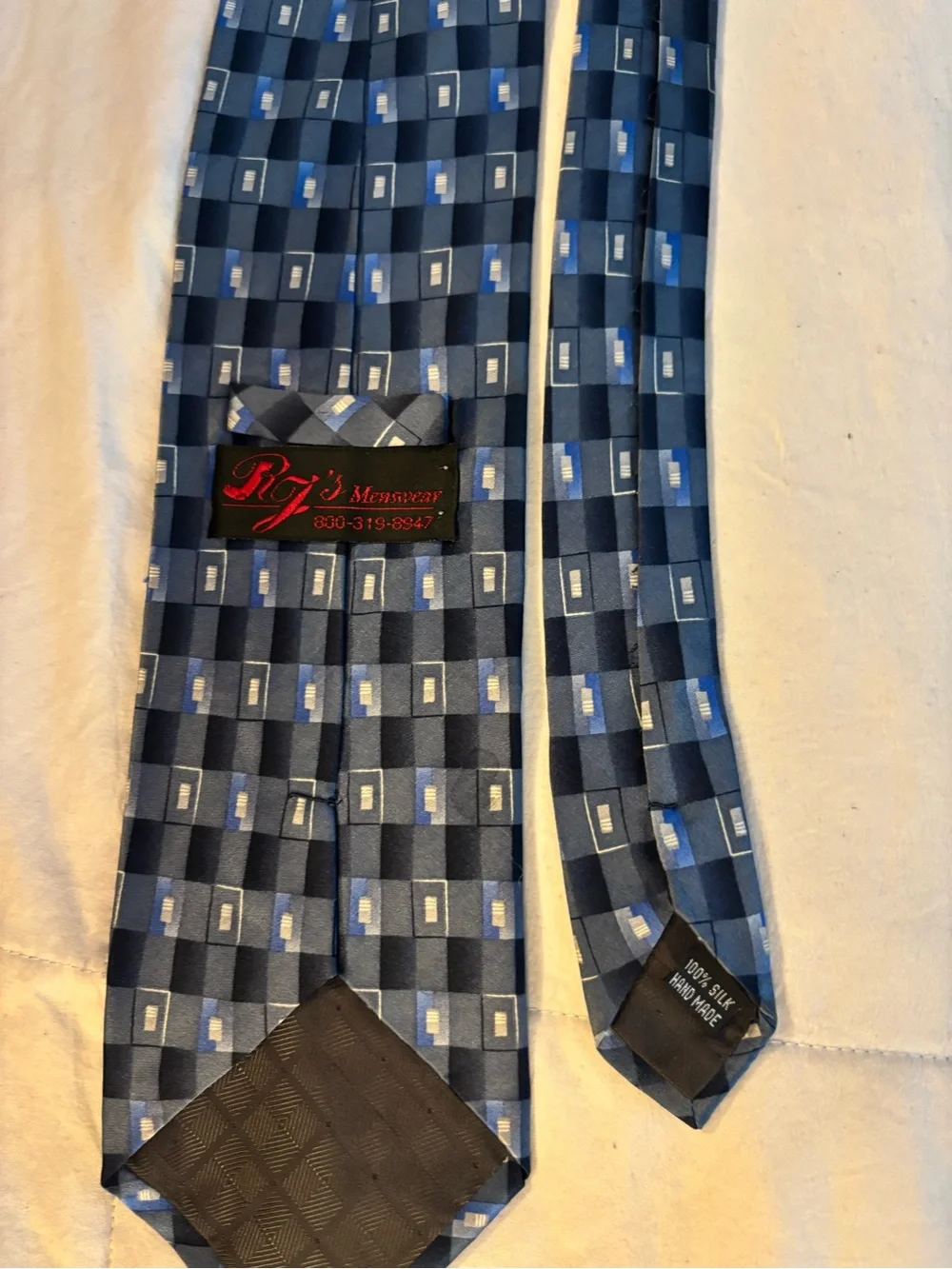 Classic Blue Geometric Silk Tie